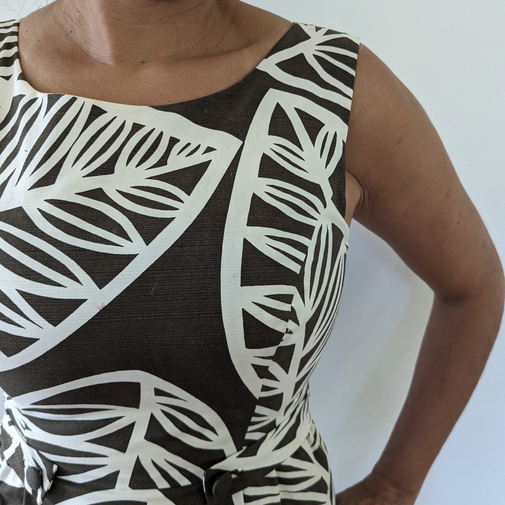 Bold Pattern Brown and white dress Sz 8 - Picture 5 of 12